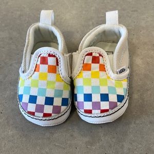 Baby vans size 1 crib shoes. Colorful checkered.